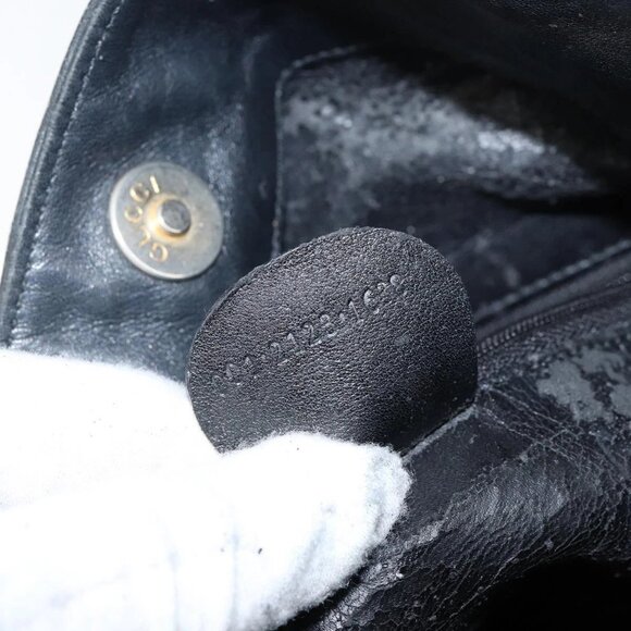 GUCCI Bamboo Hand Bag Leather 2way Black Gold - Picture 14 of 16